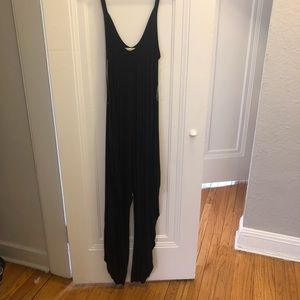 Black parachute pant romper